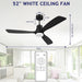 52 in. Ceiling Fan with Light Remote Control, Outdoor Wood Ceiling Fan,Beautiful Ceiling Fans-14-ErisView