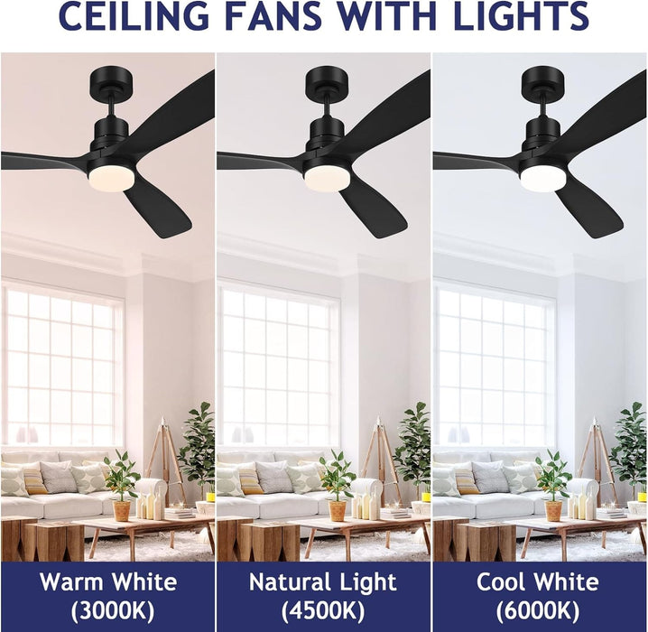 52 in. Ceiling Fan with Light Remote Control, Outdoor Wood Ceiling Fan,Beautiful Ceiling Fans-15-ErisView