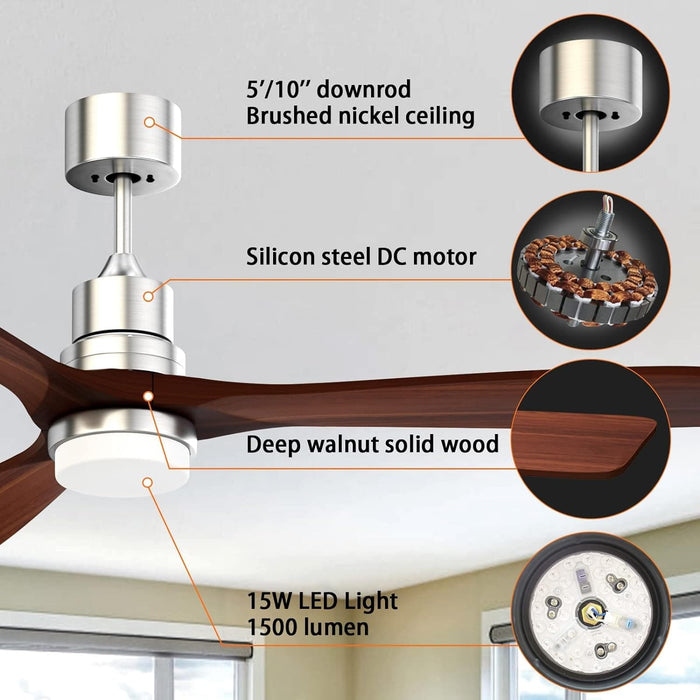 52 in. Ceiling Fan with Light Remote Control, Outdoor Wood Ceiling Fan,Beautiful Ceiling Fans-22-ErisView