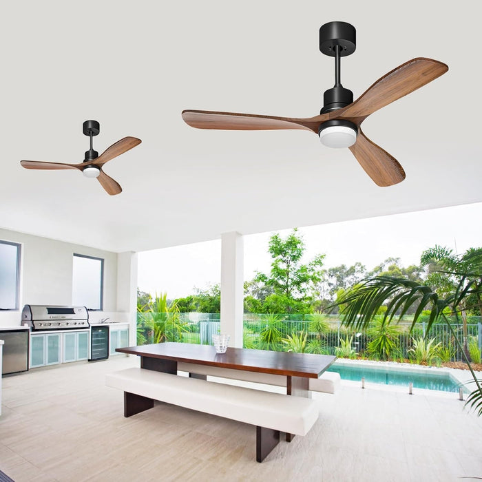 52 in. Ceiling Fan with Light Remote Control, Outdoor Wood Ceiling Fan,Beautiful Ceiling Fans-2-ErisView