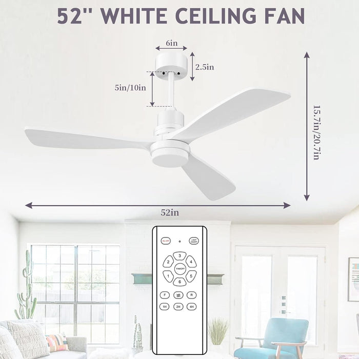 52 in. Ceiling Fan with Light Remote Control, Outdoor Wood Ceiling Fan,Beautiful Ceiling Fans-36-ErisView