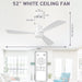 52 in. Ceiling Fan with Light Remote Control, Outdoor Wood Ceiling Fan,Beautiful Ceiling Fans-36-ErisView