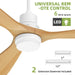 52 in. Ceiling Fan with Light Remote Control, Outdoor Wood Ceiling Fan,Beautiful Ceiling Fans-40-ErisView