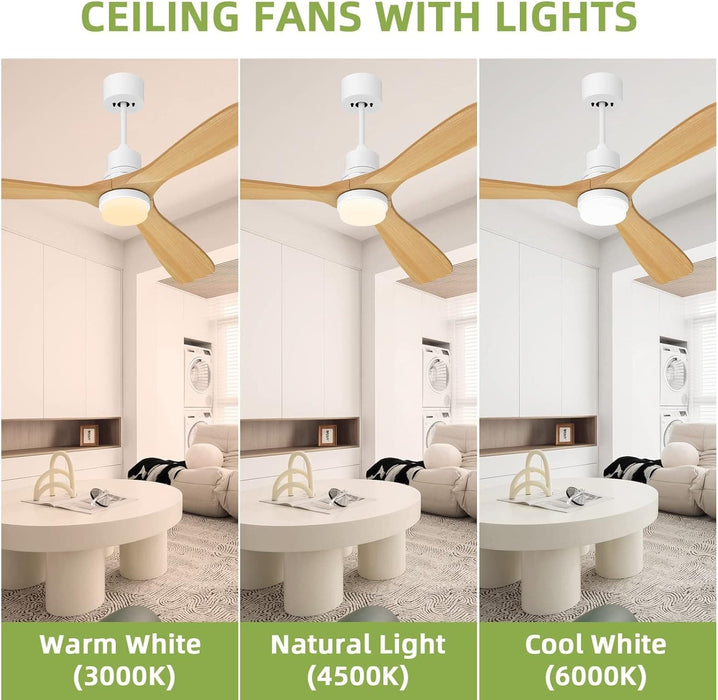 52 in. Ceiling Fan with Light Remote Control, Outdoor Wood Ceiling Fan,Beautiful Ceiling Fans-42-ErisView