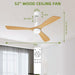 52 in. Ceiling Fan with Light Remote Control, Outdoor Wood Ceiling Fan,Beautiful Ceiling Fans-43-ErisView