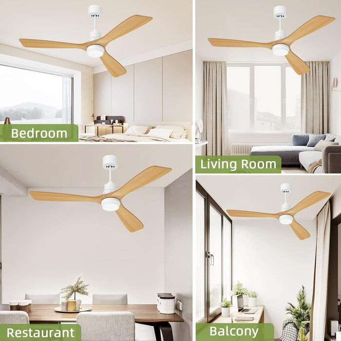 52 in. Ceiling Fan with Light Remote Control, Outdoor Wood Ceiling Fan,Beautiful Ceiling Fans-45-ErisView