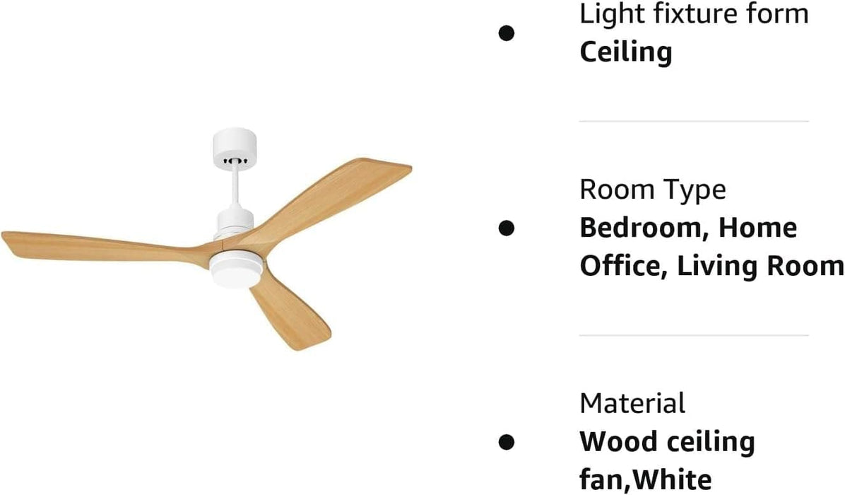 52 in. Ceiling Fan with Light Remote Control, Outdoor Wood Ceiling Fan,Beautiful Ceiling Fans-46-ErisView