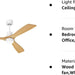 52 in. Ceiling Fan with Light Remote Control, Outdoor Wood Ceiling Fan,Beautiful Ceiling Fans-46-ErisView