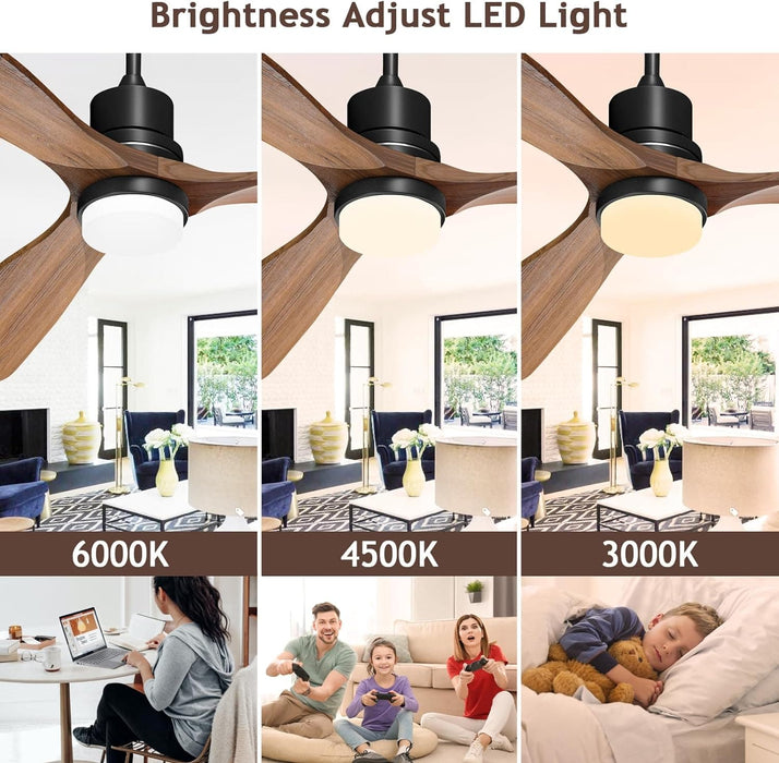 52 in. Ceiling Fan with Light Remote Control, Outdoor Wood Ceiling Fan,Beautiful Ceiling Fans-5-ErisView