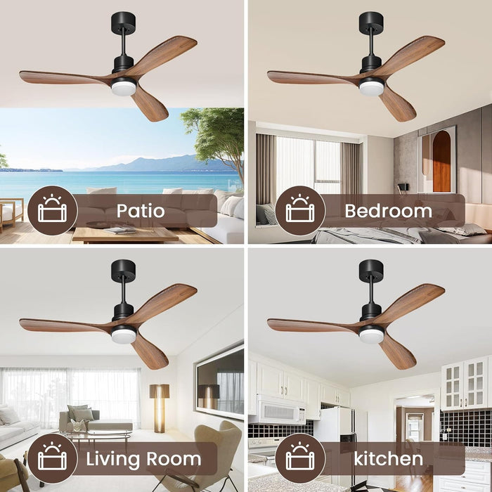 52 in. Ceiling Fan with Light Remote Control, Outdoor Wood Ceiling Fan,Beautiful Ceiling Fans-7-ErisView