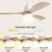 52 in. Ceiling Fan with Light Remote, Modern Farmhouse Burlywood Ceiling Fan, 3 Blades Reversible DC Ceiling Fan for Bedroom Living Room Fan Patio-3-ErisView