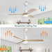 52 in. Ceiling Fan with Light Remote, Modern Farmhouse Burlywood Ceiling Fan, 3 Blades Reversible DC Ceiling Fan for Bedroom Living Room Fan Patio-5-ErisView