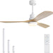 52 in. Ceiling Fan with Light Remote, Modern Farmhouse Burlywood Ceiling Fan, 3 Blades Reversible DC Ceiling Fan for Bedroom Living Room Fan Patio-1-ErisView