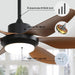 52 in. Ceiling Fan with Light Remote and Dimmable LED Light, Modern Farmhouse Natural Wood Ceiling Fan, Glam Ceiling Fan-11-ErisView