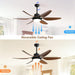 52 in. Ceiling Fan with Light Remote and Dimmable LED Light, Modern Farmhouse Natural Wood Ceiling Fan, Glam Ceiling Fan-13-ErisView