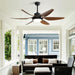 52 in. Ceiling Fan with Light Remote and Dimmable LED Light, Modern Farmhouse Natural Wood Ceiling Fan, Glam Ceiling Fan-14-ErisView