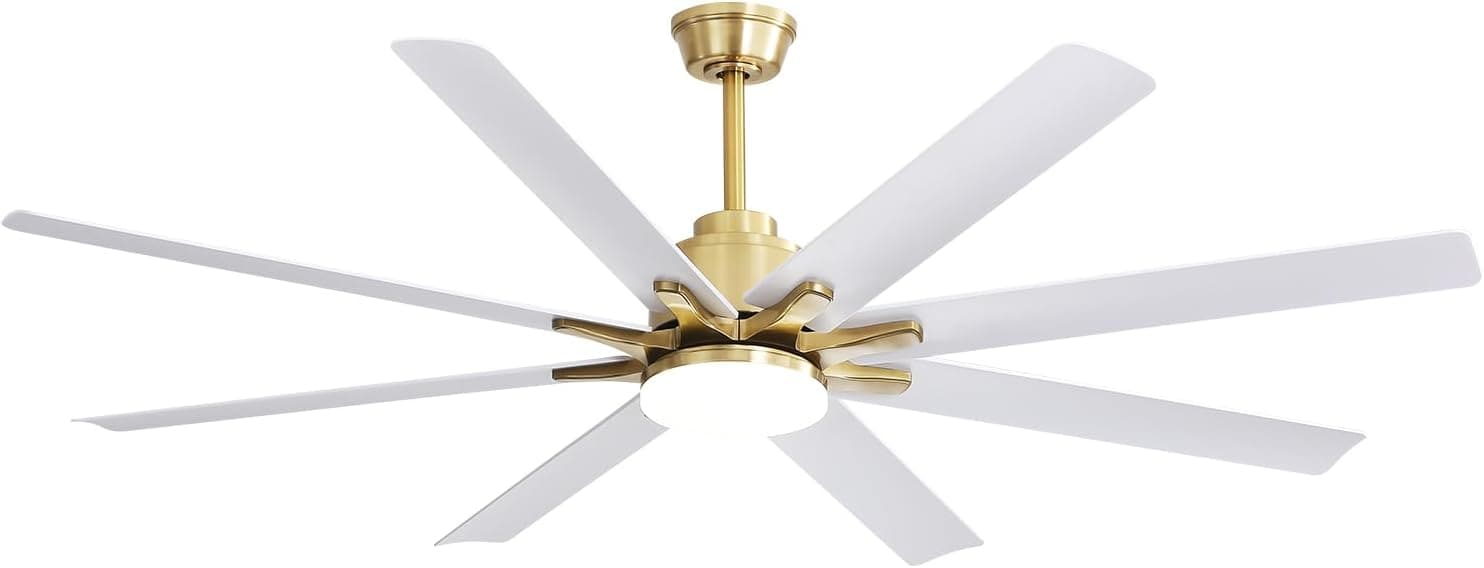 52 in. Ceiling Fan with Light Remote and Dimmable LED Light, Modern Farmhouse Natural Wood Ceiling Fan, Glam Ceiling Fan-16-ErisView