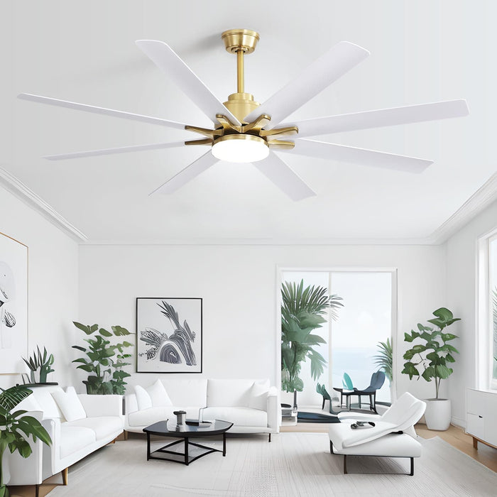 52 in. Ceiling Fan with Light Remote and Dimmable LED Light, Modern Farmhouse Natural Wood Ceiling Fan, Glam Ceiling Fan-17-ErisView