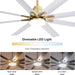 52 in. Ceiling Fan with Light Remote and Dimmable LED Light, Modern Farmhouse Natural Wood Ceiling Fan, Glam Ceiling Fan-18-ErisView