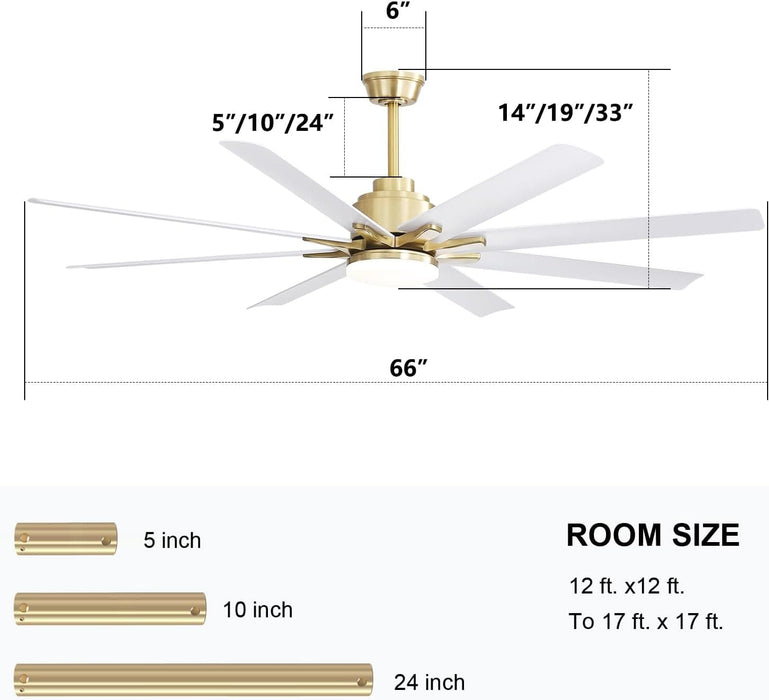 52 in. Ceiling Fan with Light Remote and Dimmable LED Light, Modern Farmhouse Natural Wood Ceiling Fan, Glam Ceiling Fan-19-ErisView