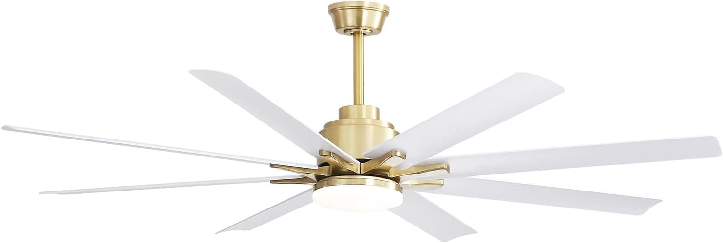 52 in. Ceiling Fan with Light Remote and Dimmable LED Light, Modern Farmhouse Natural Wood Ceiling Fan, Glam Ceiling Fan-20-ErisView