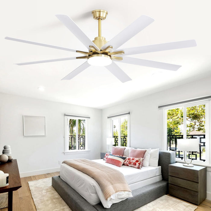 52 in. Ceiling Fan with Light Remote and Dimmable LED Light, Modern Farmhouse Natural Wood Ceiling Fan, Glam Ceiling Fan-22-ErisView