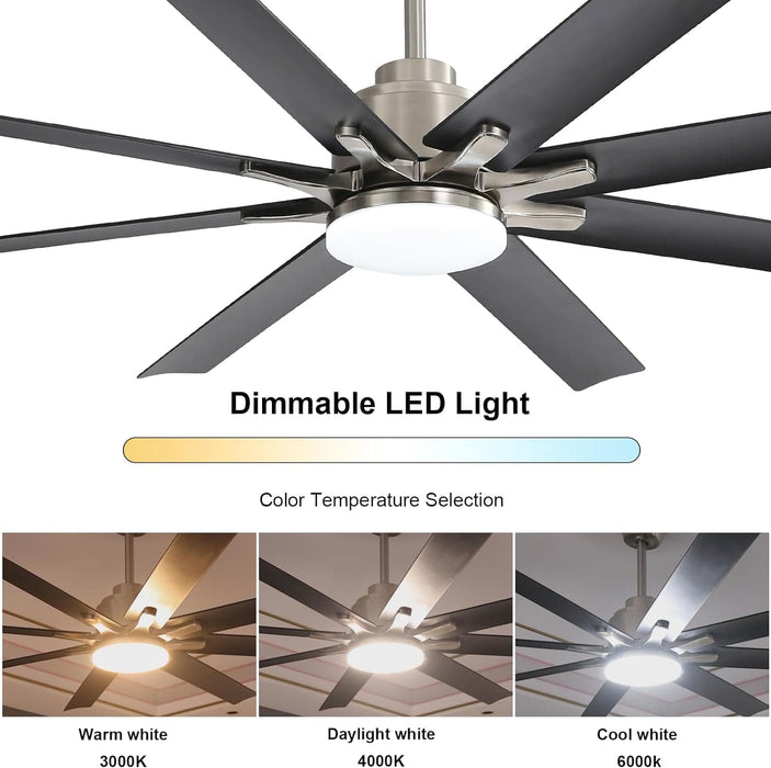 52 in. Ceiling Fan with Light Remote and Dimmable LED Light, Modern Farmhouse Natural Wood Ceiling Fan, Glam Ceiling Fan-28-ErisView