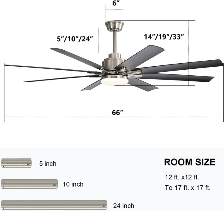 52 in. Ceiling Fan with Light Remote and Dimmable LED Light, Modern Farmhouse Natural Wood Ceiling Fan, Glam Ceiling Fan-31-ErisView