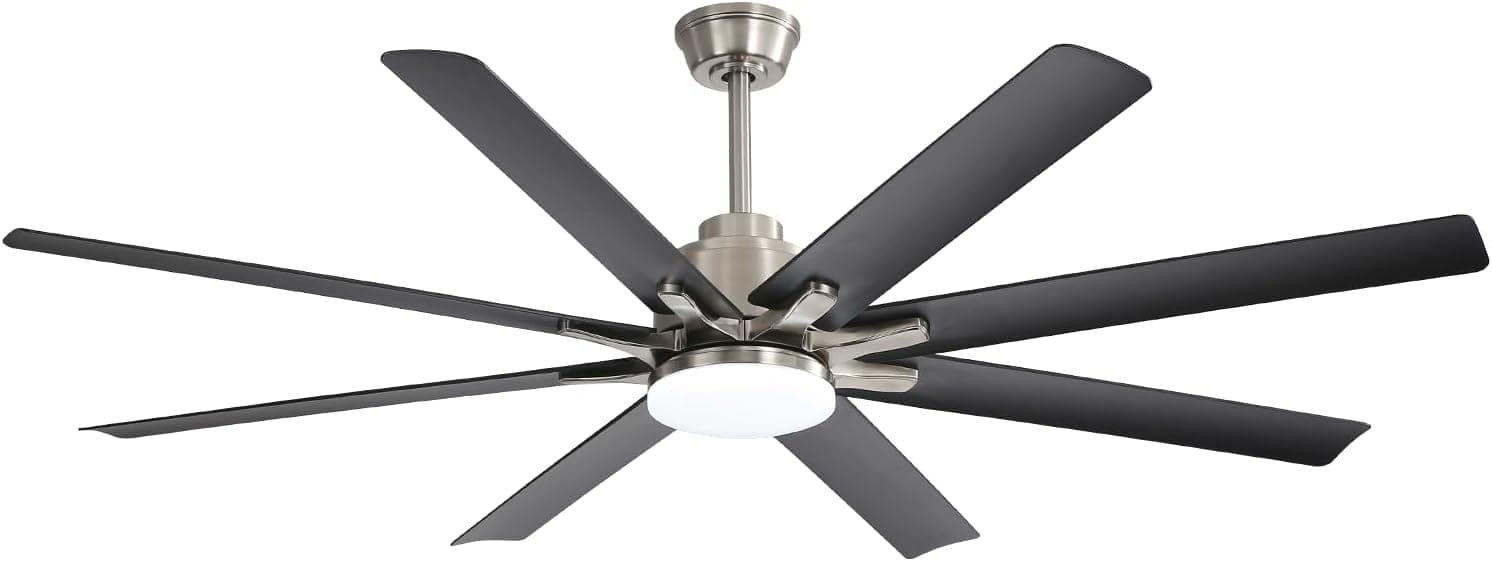 52 in. Ceiling Fan with Light Remote and Dimmable LED Light, Modern Farmhouse Natural Wood Ceiling Fan, Glam Ceiling Fan-32-ErisView