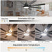 52 in. Ceiling Fan with Light Remote and Dimmable LED Light, Modern Farmhouse Natural Wood Ceiling Fan, Glam Ceiling Fan-36-ErisView