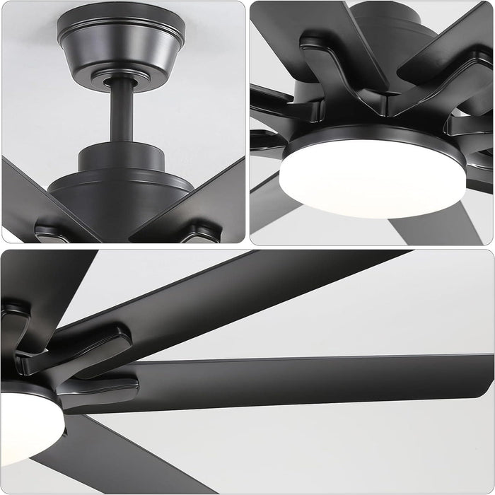 52 in. Ceiling Fan with Light Remote and Dimmable LED Light, Modern Farmhouse Natural Wood Ceiling Fan, Glam Ceiling Fan-38-ErisView