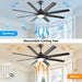 52 in. Ceiling Fan with Light Remote and Dimmable LED Light, Modern Farmhouse Natural Wood Ceiling Fan, Glam Ceiling Fan-40-ErisView