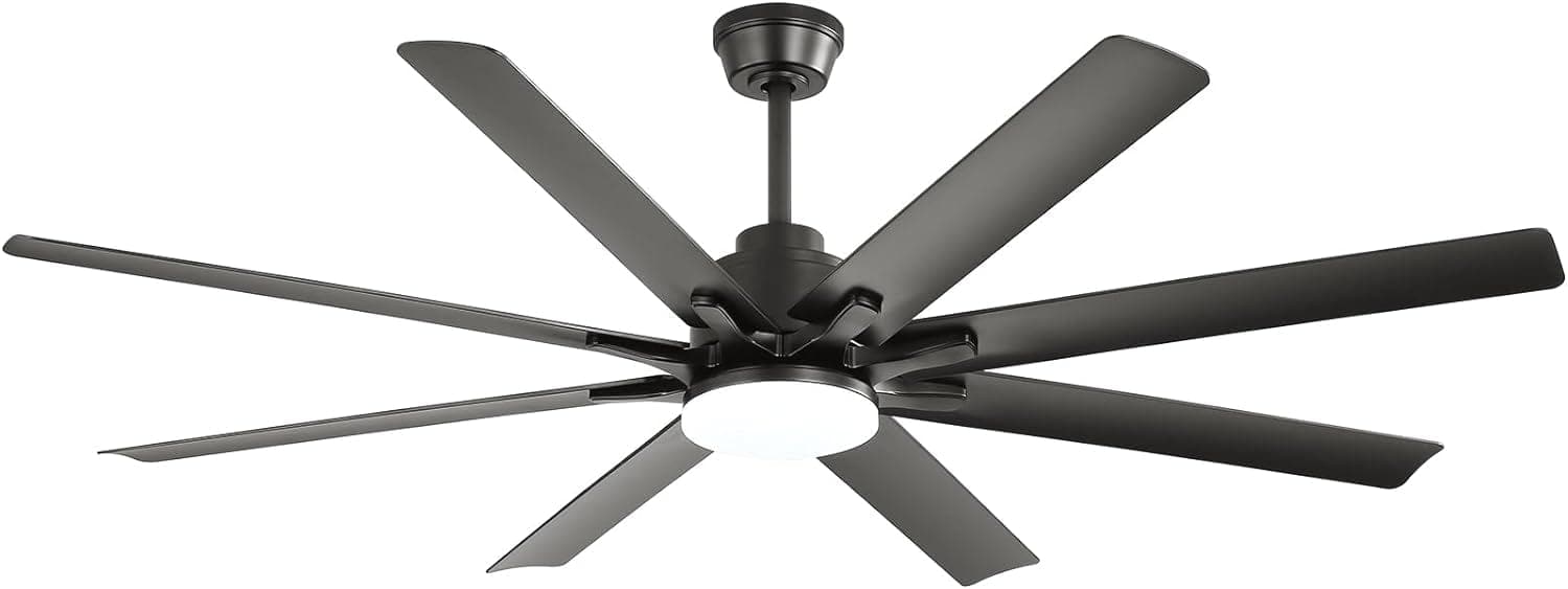 52 in. Ceiling Fan with Light Remote and Dimmable LED Light, Modern Farmhouse Natural Wood Ceiling Fan, Glam Ceiling Fan-41-ErisView
