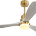 52 in. Ceiling Fan with Light Remote and Dimmable LED Light, Modern Farmhouse Natural Wood Ceiling Fan, Glam Ceiling Fan-42-ErisView