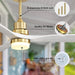 52 in. Ceiling Fan with Light Remote and Dimmable LED Light, Modern Farmhouse Natural Wood Ceiling Fan, Glam Ceiling Fan-43-ErisView