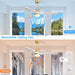 52 in. Ceiling Fan with Light Remote and Dimmable LED Light, Modern Farmhouse Natural Wood Ceiling Fan, Glam Ceiling Fan-45-ErisView