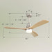 52 in. Ceiling Fan with Light Remote and Dimmable LED Light, Modern Farmhouse Natural Wood Ceiling Fan, Glam Ceiling Fan-7-ErisView