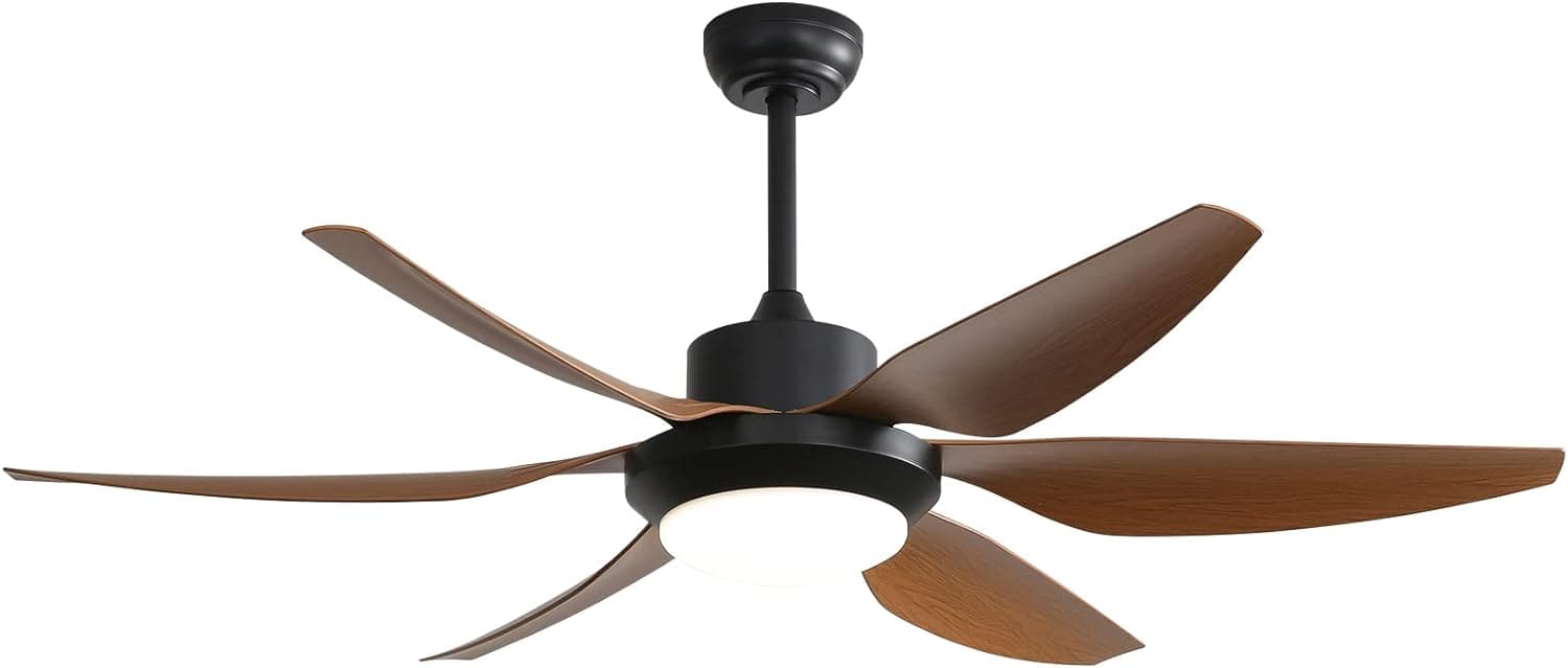 52 in. Ceiling Fan with Light Remote and Dimmable LED Light, Modern Farmhouse Natural Wood Ceiling Fan, Glam Ceiling Fan-9-ErisView
