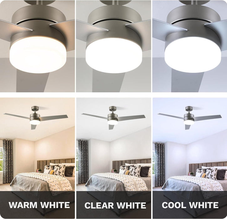 52 in. Ceiling Fan with Light and Remote, 3 Blade Ceiling Fan, Modern Reversible Quiet Ceiling Fans, Bedroom Ceiling Fans, Living Room Ceiling Fan-14-ErisView