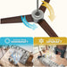 52 in. Ceiling Fan with Light and Remote, 3 Blade Ceiling Fan, Modern Reversible Quiet Ceiling Fans, Bedroom Ceiling Fans, Living Room Ceiling Fan-15-ErisView