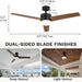 52 in. Ceiling Fan with Light and Remote, 3 Blade Ceiling Fan, Modern Reversible Quiet Ceiling Fans, Bedroom Ceiling Fans, Living Room Ceiling Fan-2-ErisView