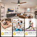 52 in. Ceiling Fan with Light and Remote, 3 Blade Ceiling Fan, Modern Reversible Quiet Ceiling Fans, Bedroom Ceiling Fans, Living Room Ceiling Fan-3-ErisView