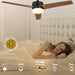 52 in. Ceiling Fan with Light and Remote, 3 Blade Ceiling Fan, Modern Reversible Quiet Ceiling Fans, Bedroom Ceiling Fans, Living Room Ceiling Fan-4-ErisView