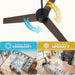 52 in. Ceiling Fan with Light and Remote, 3 Blade Ceiling Fan, Modern Reversible Quiet Ceiling Fans, Bedroom Ceiling Fans, Living Room Ceiling Fan-6-ErisView