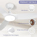 52 in. Ceiling Fan with Light and Remote, 3 Blade Low Noise Ceiling Fan, Indoor Modern Fan for Bedroom Living Room, Outdoor Patio Fans-12-ErisView