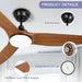 52 in. Ceiling Fan with Light and Remote, 3 Blade Low Noise Ceiling Fan, Indoor Modern Fan for Bedroom Living Room, Outdoor Patio Fans-5-ErisView