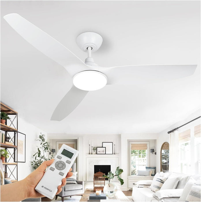 52 in. Ceiling Fan with Light and Remote, 3 Blade Low Noise Ceiling Fan, Indoor Modern Fan for Bedroom Living Room, Outdoor Patio Fans-8-ErisView