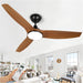 52 in. Ceiling Fan with Light and Remote, 3 Blade Low Noise Ceiling Fan, Indoor Modern Fan for Bedroom Living Room, Outdoor Patio Fans-1-ErisView