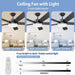 52 in. Ceiling Fan with Light and Remote, Bedroom Ceiling Fans with Lights, Farmhouse Modern Black Ceiling Fan with Light for Living Room Bedroom-4-ErisView