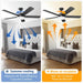 52 in. Ceiling Fan with Light and Remote, Bedroom Ceiling Fans with Lights, Farmhouse Modern Black Ceiling Fan with Light for Living Room Bedroom-6-ErisView